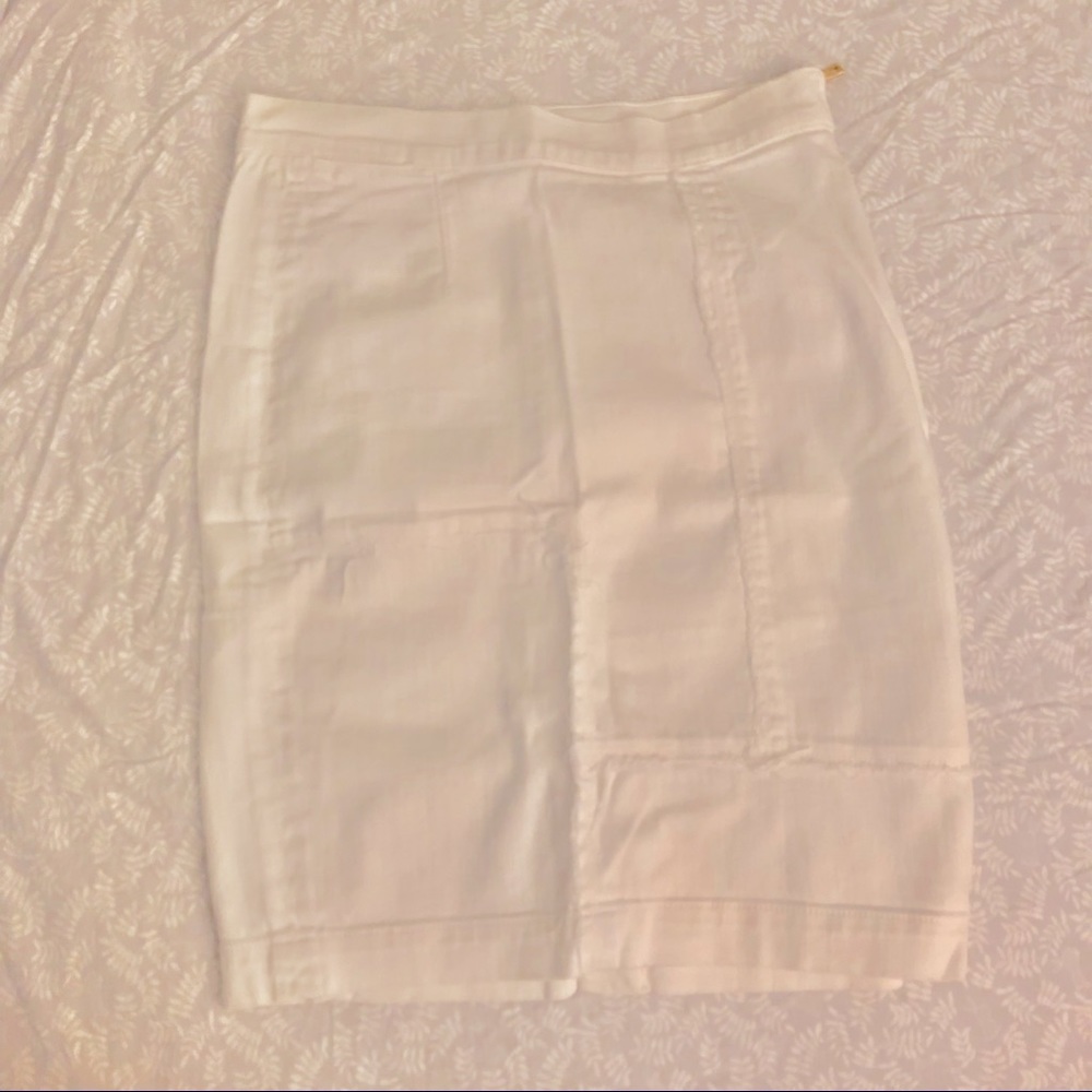 FRAME white denim pencil skirt